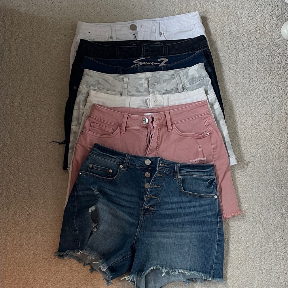 LC Lauren Conrad Women's Jean Shorts in White, Black, Gray, Pink, and Blue